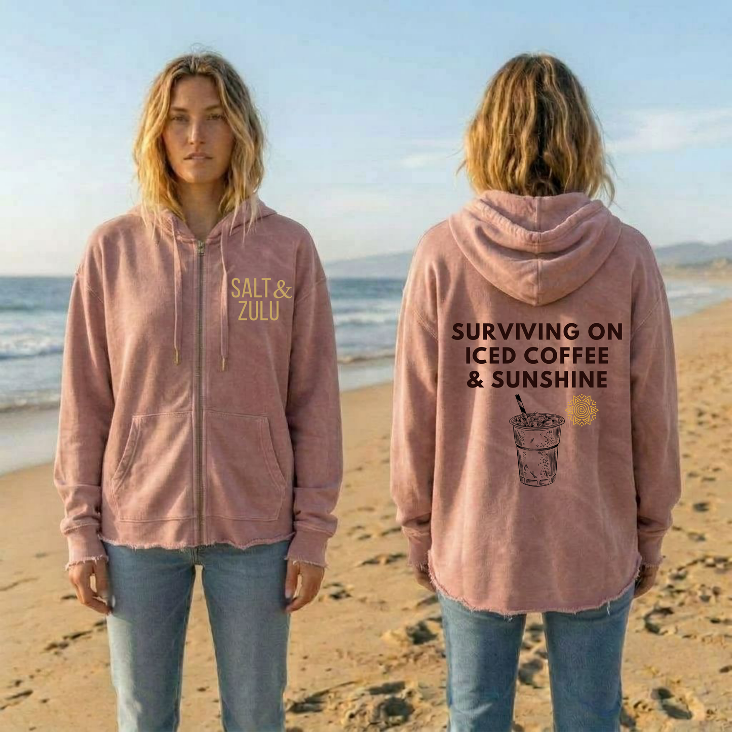 Iced Coffee & Sunshine Wave Wash - Women’s Hoodie