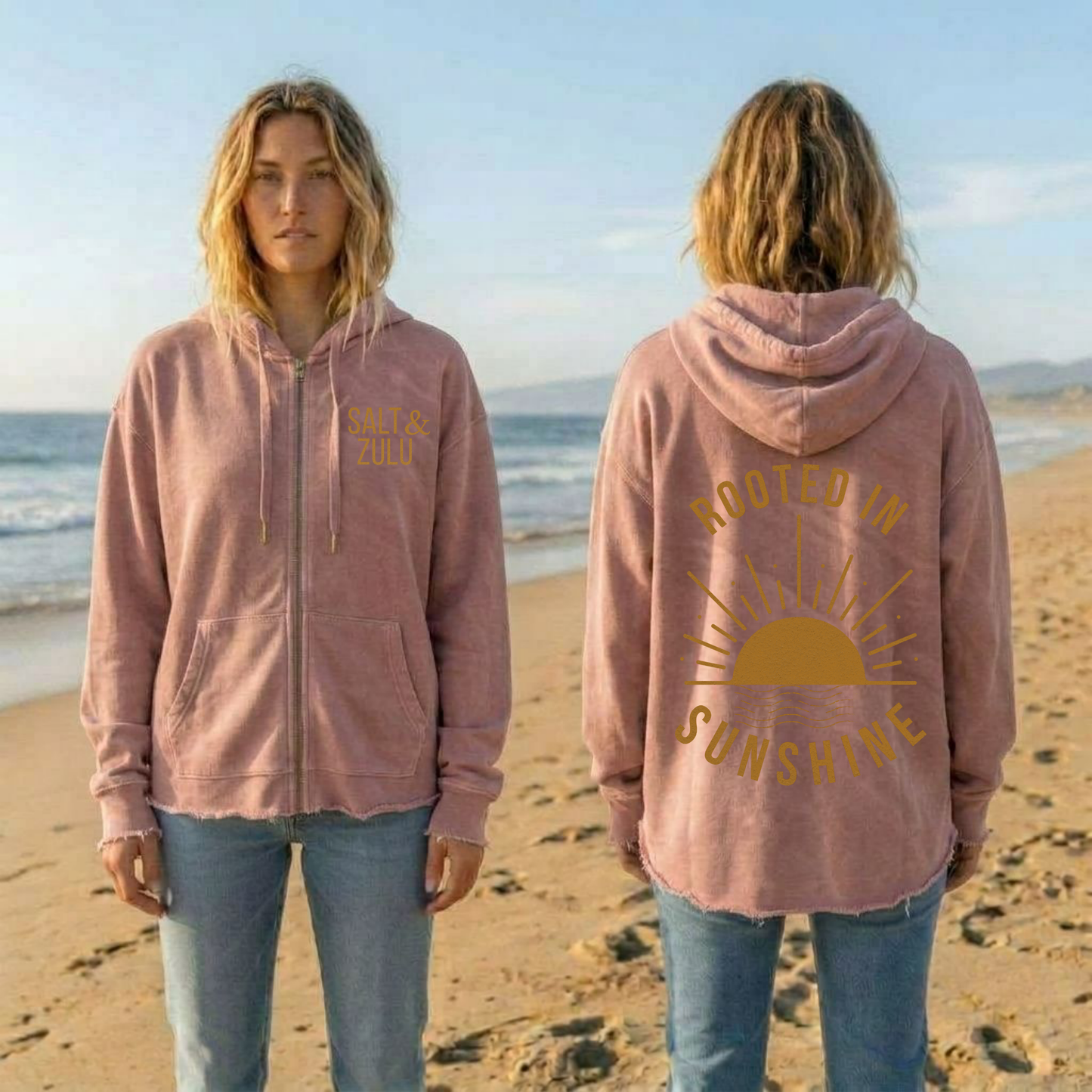 Rooted In Sunshine Wave Wash - Women’s Hoodie