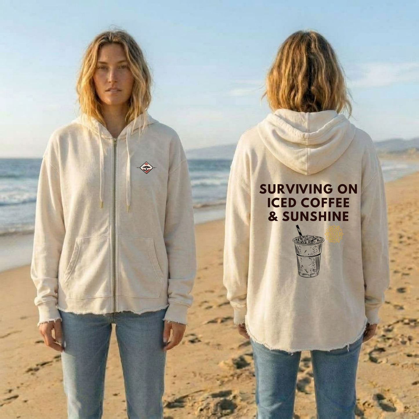 Iced Coffee & Sunshine Wave Wash - Women’s Hoodie
