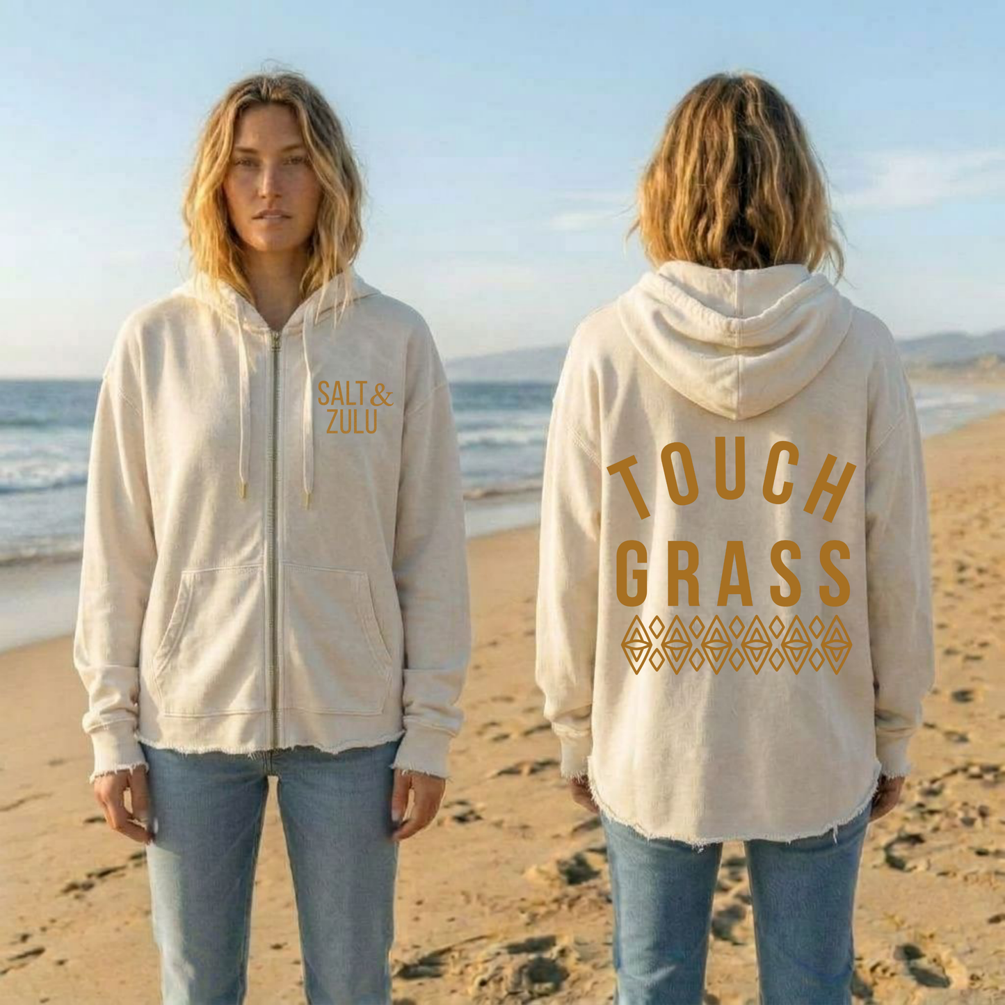 Touch Grass Wave Wash - Women’s Hoodie