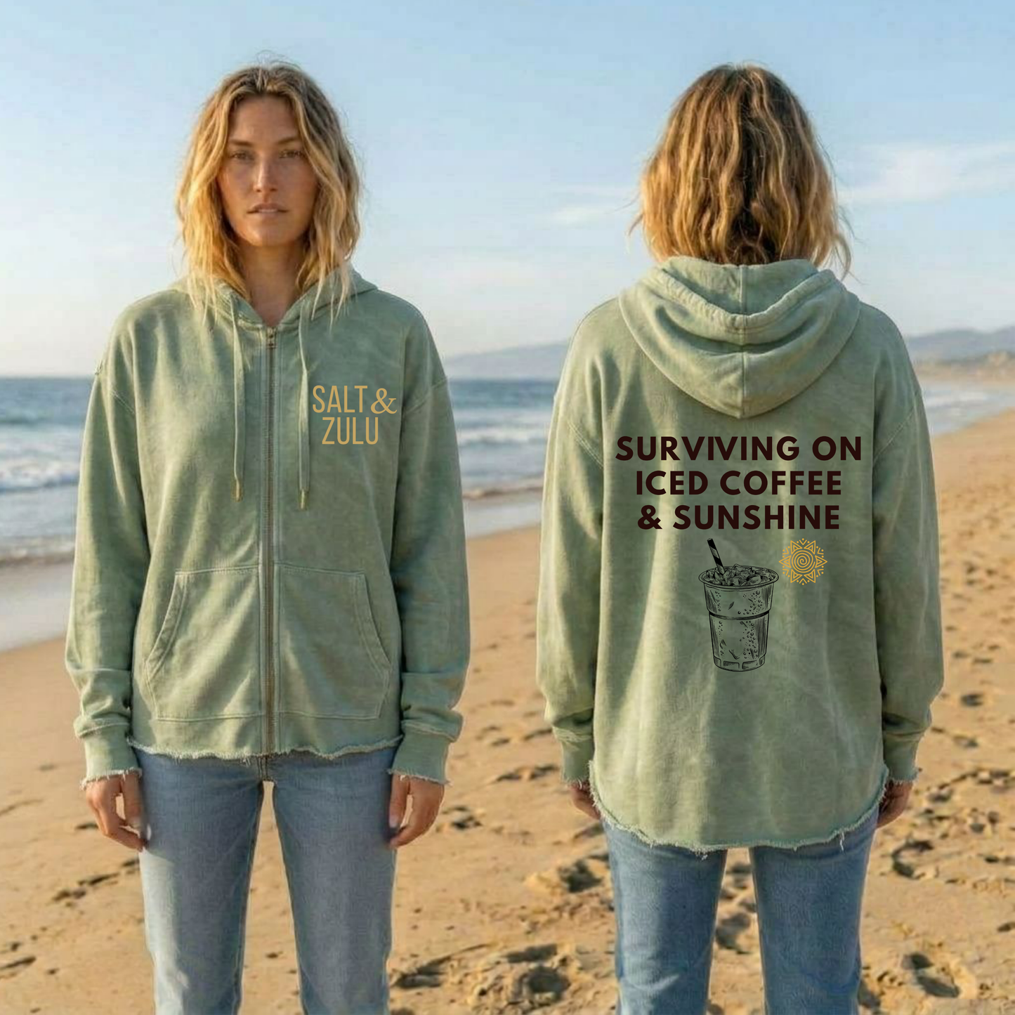 Iced Coffee & Sunshine Wave Wash - Women’s Hoodie