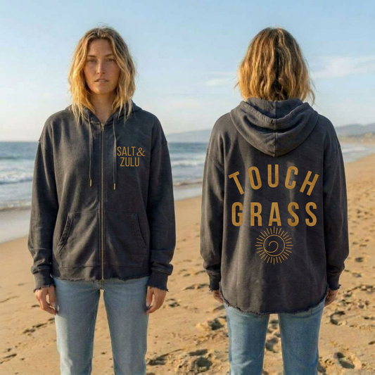 Touch Grass Wave Wash - Women’s Hoodie