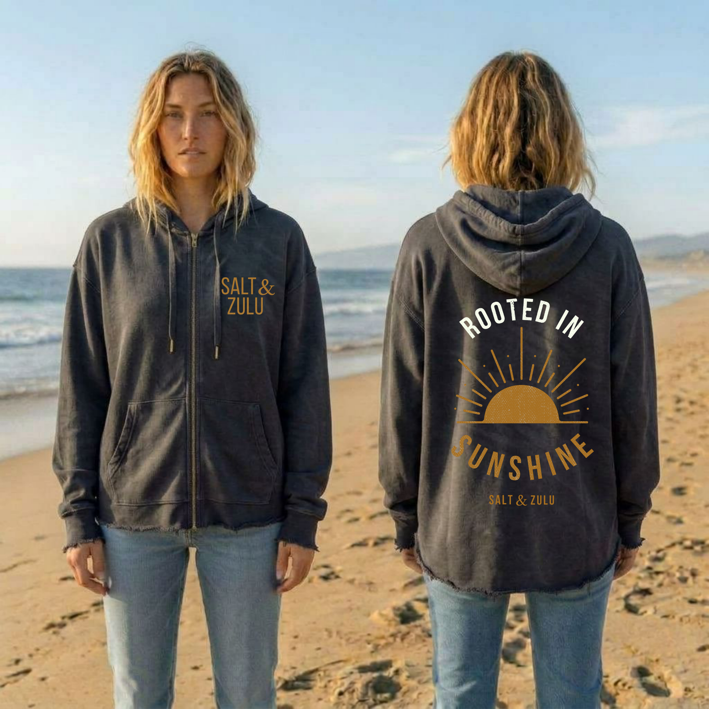 Rooted In Sunshine Wave Wash - Women’s Hoodie