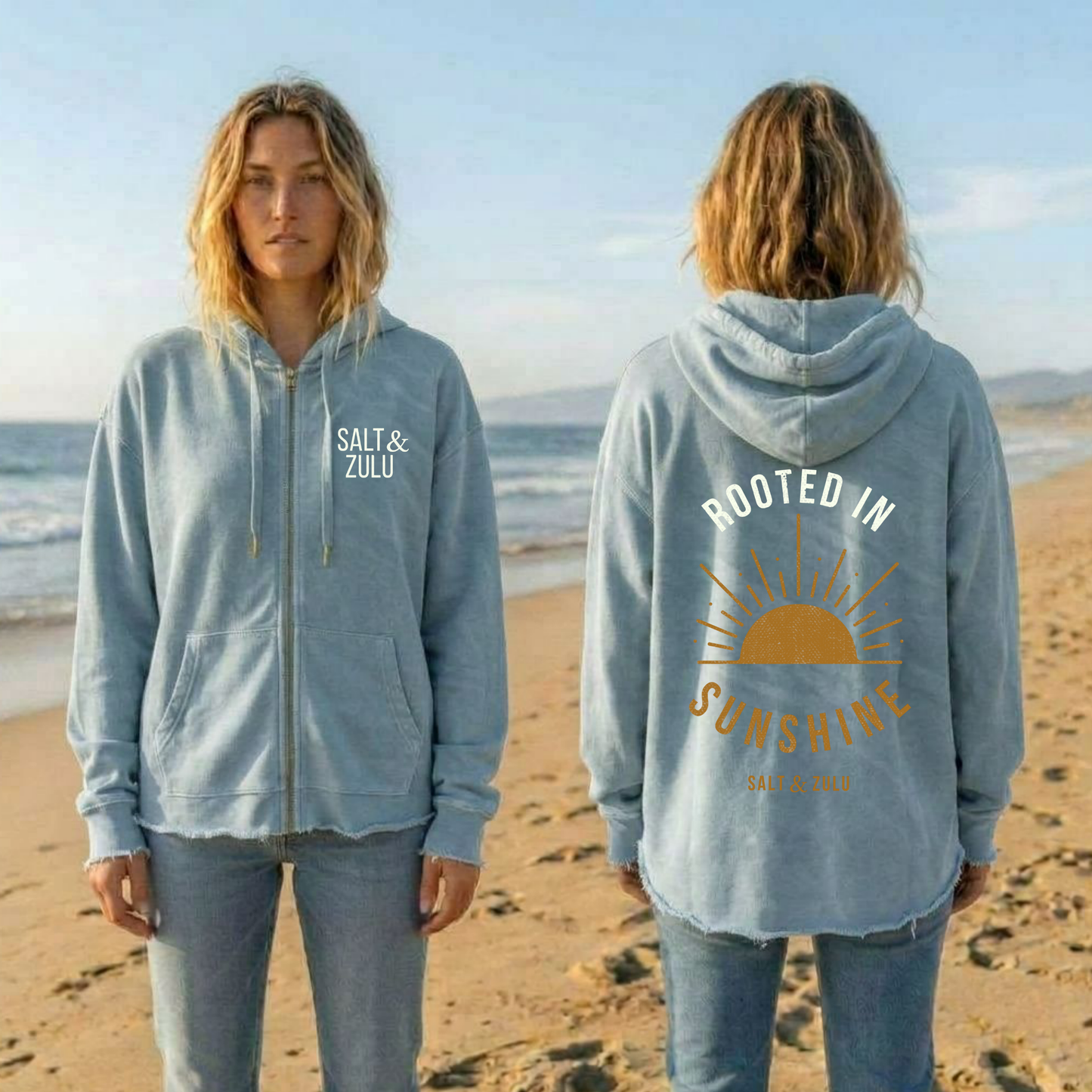 Rooted In Sunshine Wave Wash - Women’s Hoodie