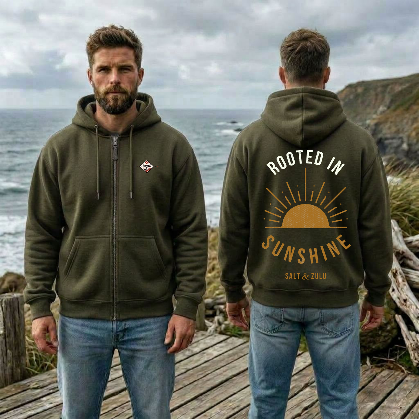 Rooted In Sunshine Zip Hoodie - Men’s