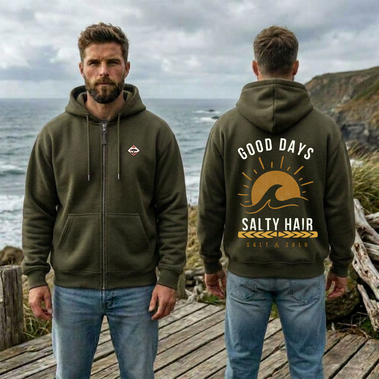 Salty Zip Hoodies - Men’s