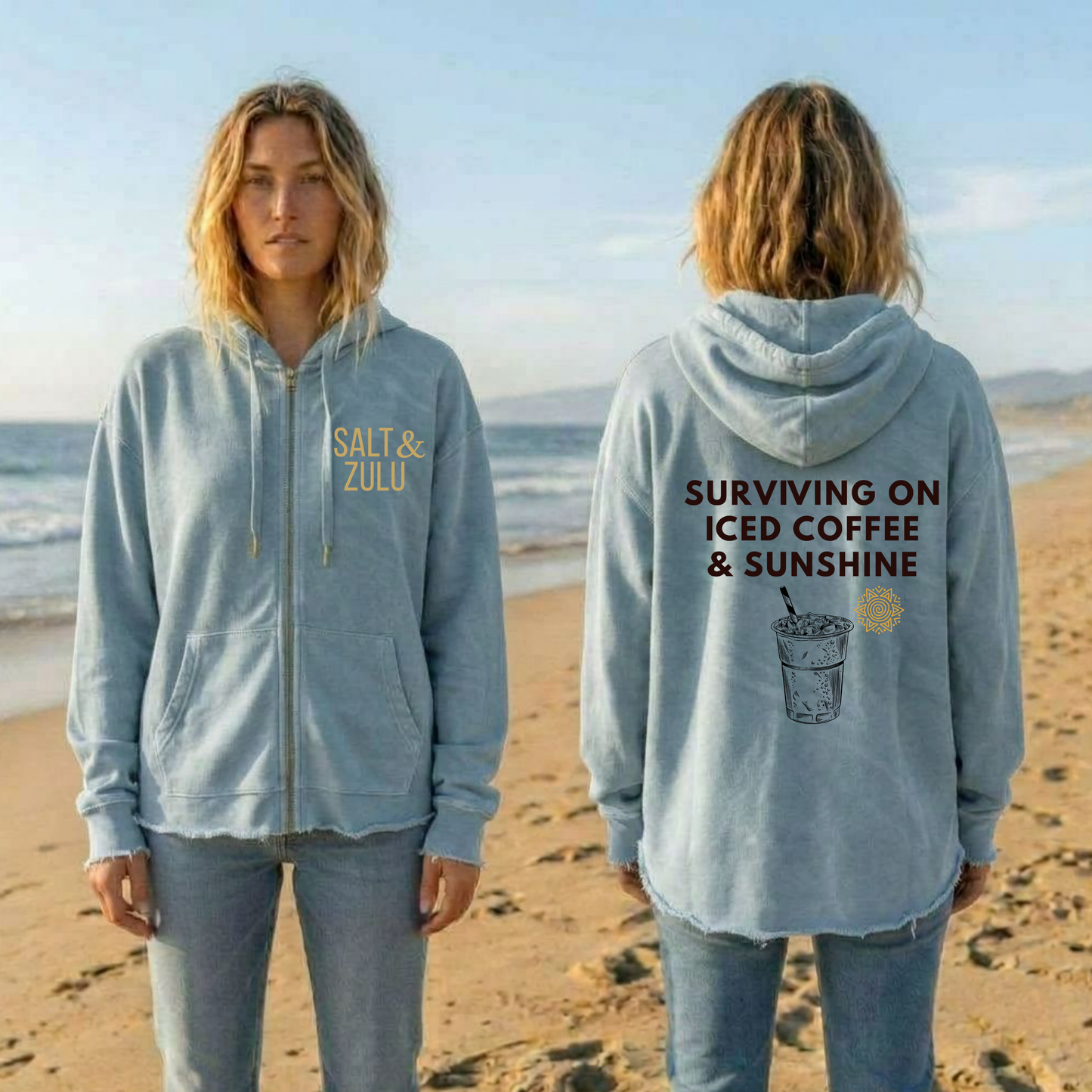 Iced Coffee & Sunshine Wave Wash - Women’s Hoodie