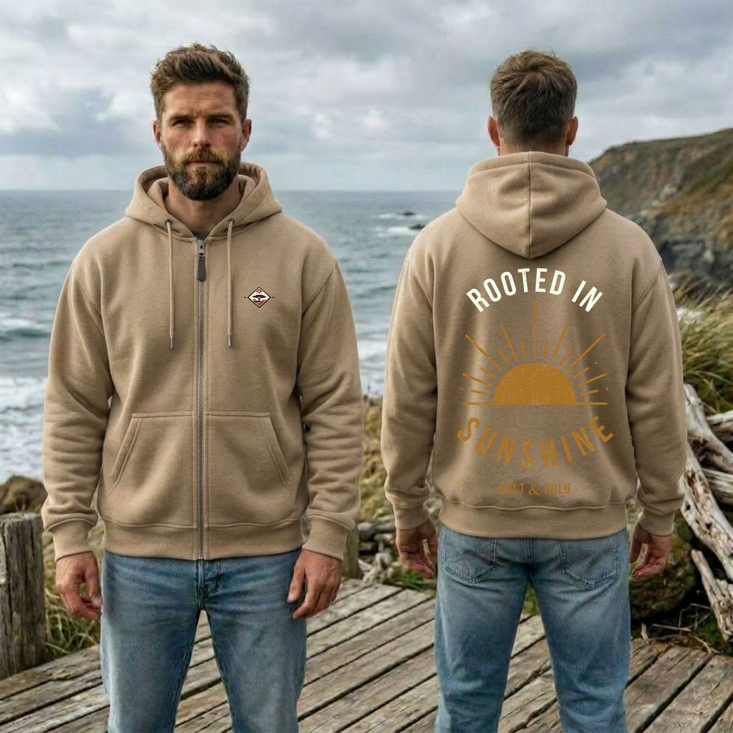 Rooted In Sunshine Zip Hoodie - Men’s
